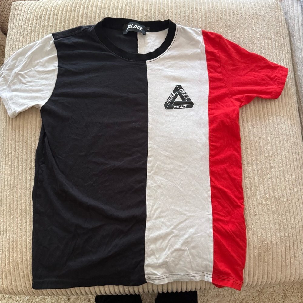 PALACE Black, White, and Red Short Sleeve Tee
